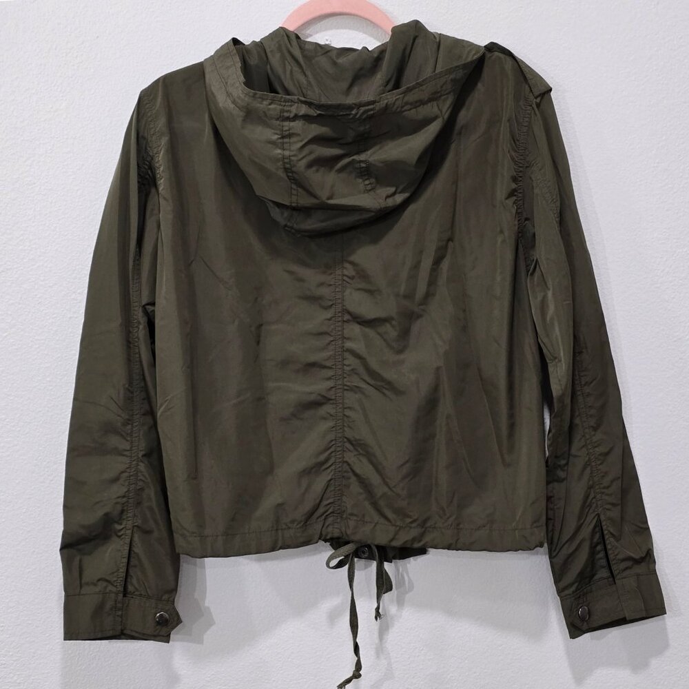 Brandy Melville ✦ Olive Hooded Utility Jacket ✦ Lightweight Drawstring Layer S/M - Picture 5 of 13